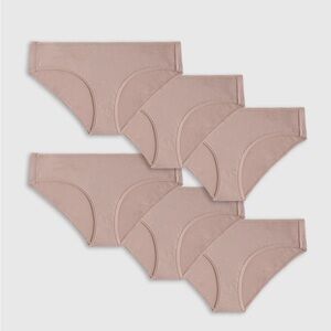 New Quince Organic Cotton Hipster Bikini (6-pack) Mink (Pinky Grey Neutral)